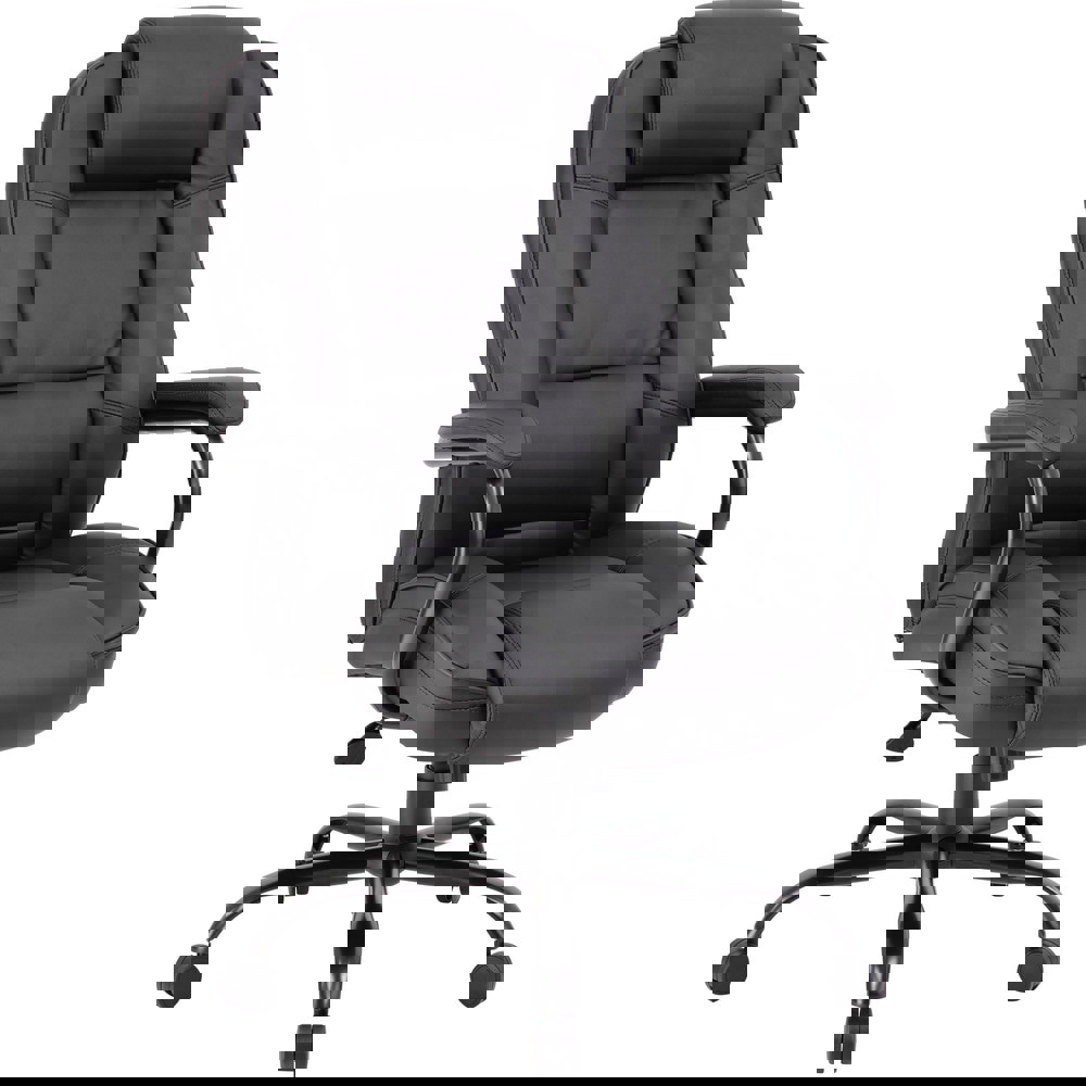Task Chair: PU Leather, Adjustable Height, Black